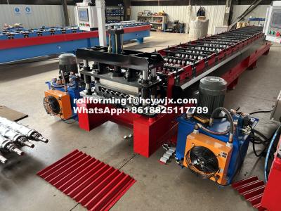 China Chain Transmission Corrugated Sheet Rolling Machine 220V With Omron Encoder for sale