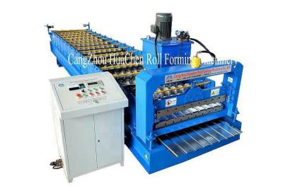China High Speed Roof Sheet / Wall Panel Roll Forming Machine With Chain Drive PLC Control for sale