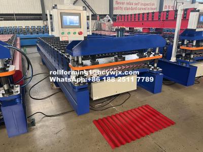 China PLC Controlled Mexico Market Corrugated Roll Forming Machine With 5.5KW Power for sale