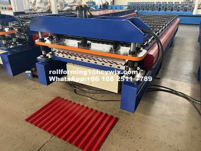 China H Beam Base Corrugated Roll Forming Machine 45# Steel Rollers Omron Encoder 15-20m/Min for sale