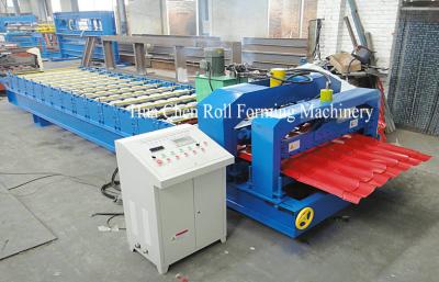 China 5.5KW Glazed Tile Steel Roll Forming Machine 5T Manual Decoiler for sale