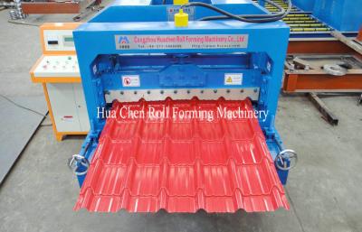 China Hydraulic Cr12 Cutting Blades Roofing Step Tile Roll Forming Machine With PLC Control for sale