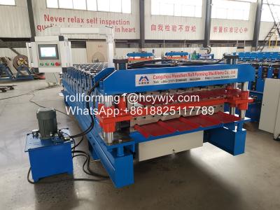 China Aluminum Roofing Sheet Roll Forming Machine Double Layer Metal Tile Making Machine for sale