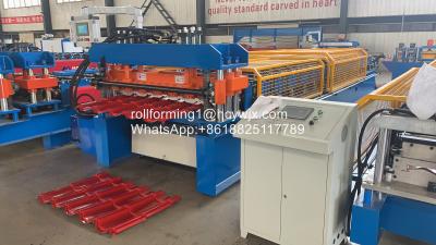 China Arc Cutting Glazed Corrugated Roof Tile Roll Forming Machine 0.6mm 4m/Min for sale