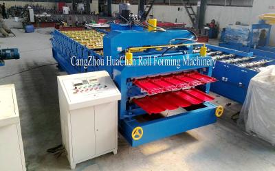 China 16 -18 Station Free Design Steel Tile Double Layer Roll Forming Machine PPGI / GI for sale