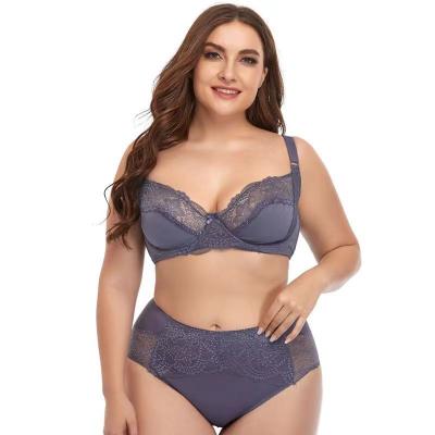 China OEM Plus Size Bra Sets Sexy Lace Underwear Sustainable Breathable Bra And Brief Sets for sale