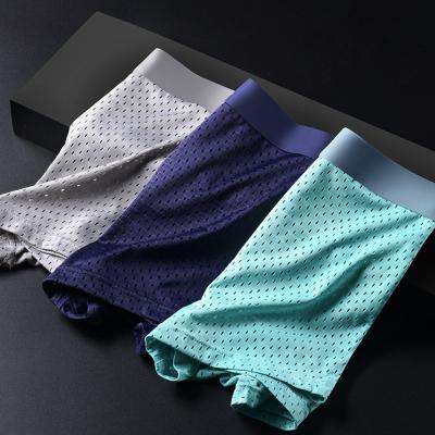 China Solid Seamless Boxer Shorts Fabric Cool Ice Silk Men'S Antibacterial Underwear for sale