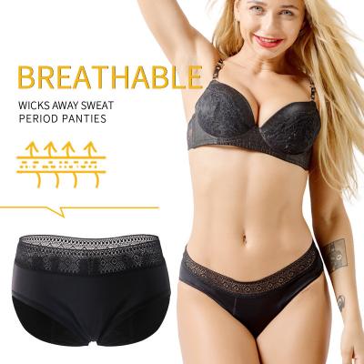 China Mid-Rise Leak Proof Period Underwear XS-6XL Lace Menstrual Period Underwear for sale