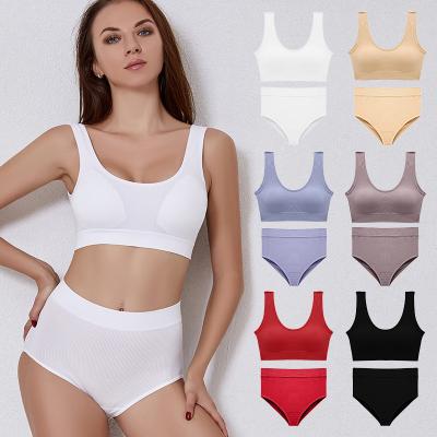 China Seamless Plus Size Bra Sets Breathable Full Brief Underwear Sets for sale