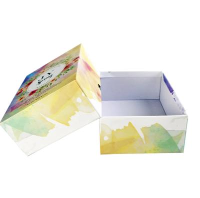 China Floweral 2mm Rigid Cardboard Gift Boxes With Lids CMYK Printing for sale