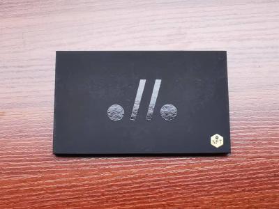 China Custom Logo Hot Stamping UV Black Paper Free Gift Card Box VIP Credit Card Packaging for sale