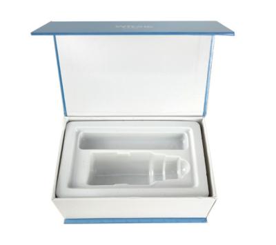 China Matt Laminated Foldable 1200gsm Rigid Cardboard Magnetic Box With Plastic Tray for sale