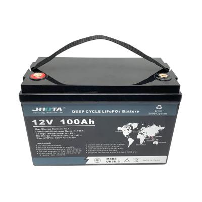 China Waterproof RV Motorhome Lithium Battery 12.8V 100AH LiFePO4 Battery With BMS for sale