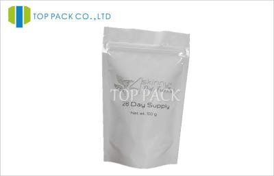 China White Aluminum Foil Resealable Plastic Bag For Tea With Zipper for sale