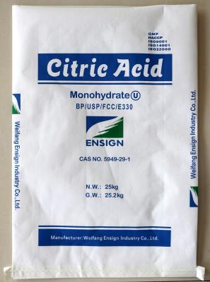 China White Odorless Citric Acid Monohydrate USP CAS 5949-29-1 for sale