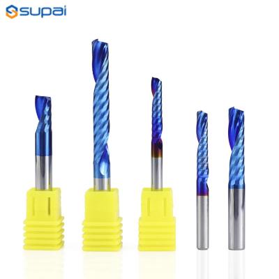 China High Precision Solid Carbide End Mill Single Flute For Steel HRC 45 / 55 / 60 / 65 for sale