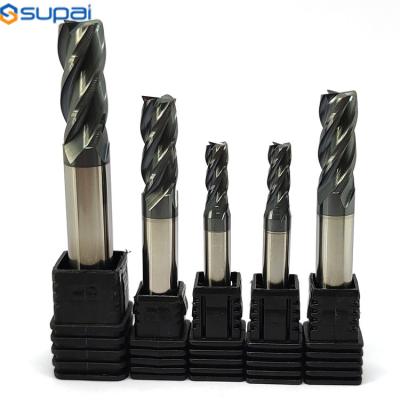 China Milling Cutter HRC65 Carbide End Mill 1-12mm 4Flute End Milling Bit For CNC Machine Metal Milling Tool CNC Router Bit for sale
