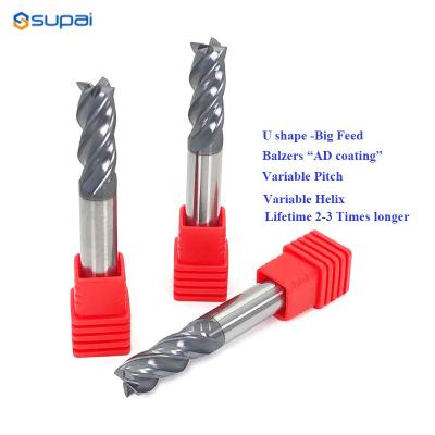 China Solid Carbide Variable Pitch-Helix Corner Radius Endmills Cutting tools for CNC Milling for sale