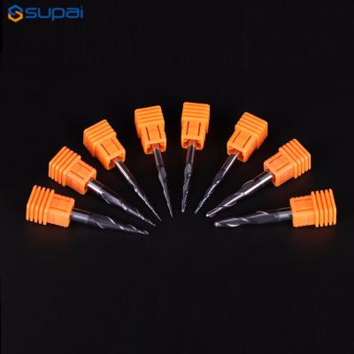 China Custom Size Tungsten Carbide Taper End Mill CNC Engraving Tools for sale