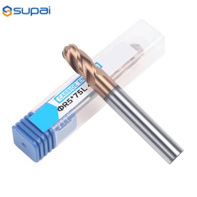 China Tungsten Carbide Ball Nose End Mills CNC Machine Milling Cutter For Metalworking for sale
