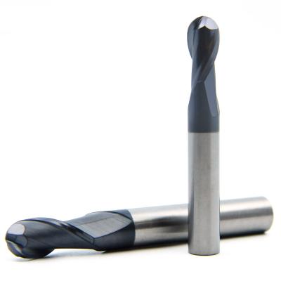China Solid Carbide Ball Nose Milling Cutter / Ball End Cutter HRC 45 55 60 65 for sale