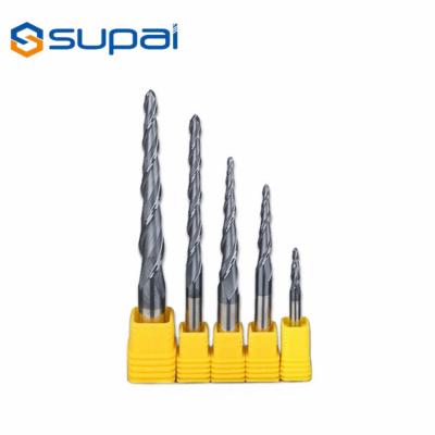 China 45 Degree Tapered End Mills For Wood , Carbide Tapered Ball End Mills for sale