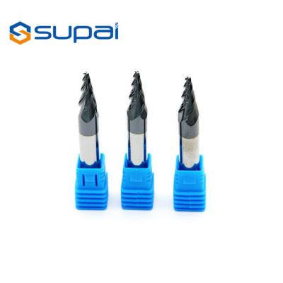 China High Speed Tapered Ball Nose End Mill CNC Milling Cutters Customized Length for sale