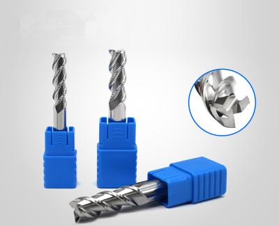 China Aluminium Copper Processing Spiral Carbide End Mill HRC55 3 Flute Long Cutting for sale