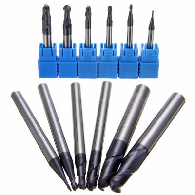 China AlTiN Coating Ball Nose Long End Mill Hardness 50 55 60 65 AOL 150 mm for sale