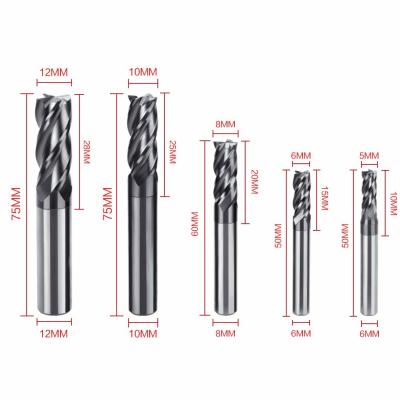China Metric CNC Milling Cutter Tungsten 4 Flutes Carbide Rotary Bits Tool for sale