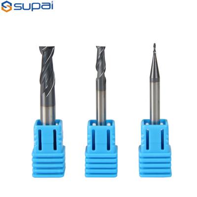 China Small CNC Milling Flat Cutter Solid Carbide End Mill 0.5μM Grain Of Powder for sale