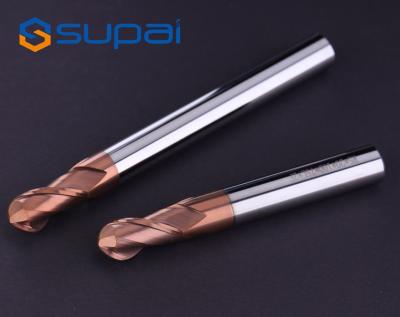 China High Performance Machining HRC55 2 Flute Carbide Ball Nose EndMill with AICrSiN Coating for CNC Milling for sale