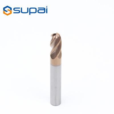 China Tungsten Carbide 4 Flutes Ball Nose Carbide End Mill Sharp Edge For Alloy Steel for sale