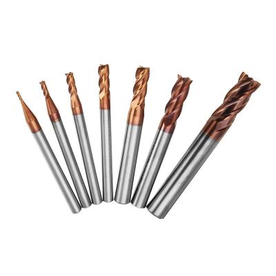 China 4 Flute Flattened Solid Carbide HRC55 Square End Mill for sale