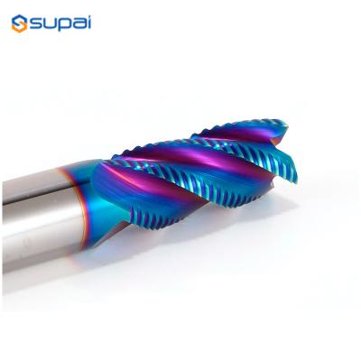 China Solid Carbide 4 Flute Roughing End Mill ​HRC65 DLC Coating for sale