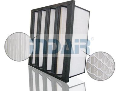 China Peso ligero plástico del filtro de aire del banco del marco V con alto diseño del diámetro de apriete del polvo en venta