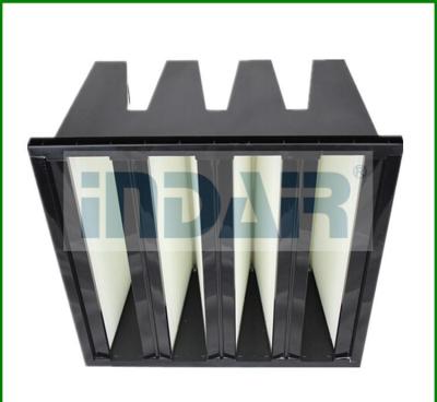 China Box Type V Bank Air Filter , High Efficiency HEPA Filter Large Filtration Area for sale
