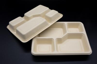 China Sugarcane Pulp Wheat Straw Dinnerware Set Food Biodegradable Takeaway Packaging for sale