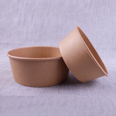 China 500ml Round Paper Takeaway Food Containers Natural Color Biodegradable for sale