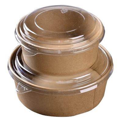 China Round Salad Craft Paper Bowls 700ml Single Wall Customized With Lids for sale