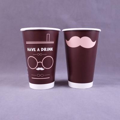 China Single Wall 12OZ 14OZ Disposable Paper Coffee Cup Double PE 14 Grams for sale