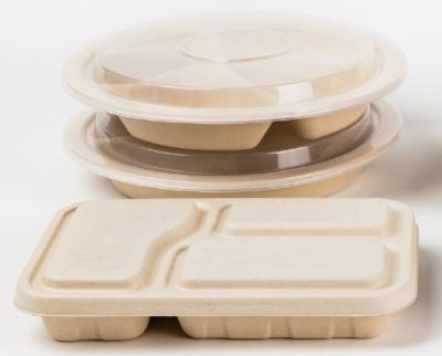 China Takeaway Biodegradable Disposable Dinnerware / Sugarcane Pulp Containers for sale