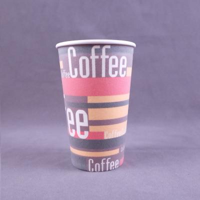 China Single Wall Foam Disposable Paper Coffee Cup Flexo Printing 12oz 16oz for sale
