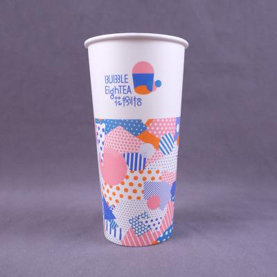 China 22OZ Single Wall Disposable Paper Coffee Cup Double PE Heat Protection for sale