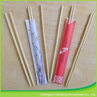 China O costume de alta qualidade imprimiu o bambu descartável em volta dos hashis com logotipo à venda