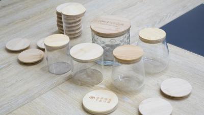 China Eco Friendly Bamboo Lid Jar 250ml - 1500ml Kitchen Storage Jars for sale
