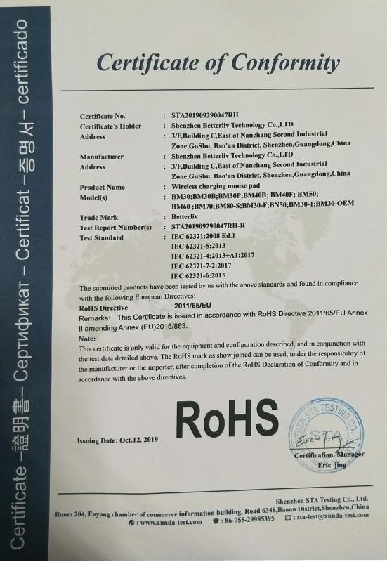 RoHS - Shenzhen Betterliv Technology Co., Ltd.
