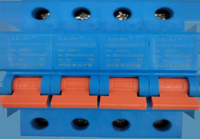 China 4 Pole 72mm Surge Circuit Breaker 20ka 35mm rail installation for sale