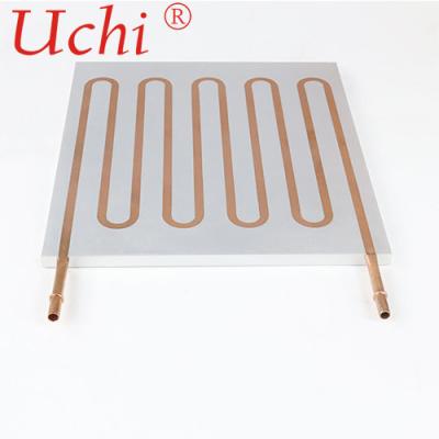 China High Dense Bending Copper Pipe Water Cooling Plate , Fast Cooling Water Cold Plate for sale