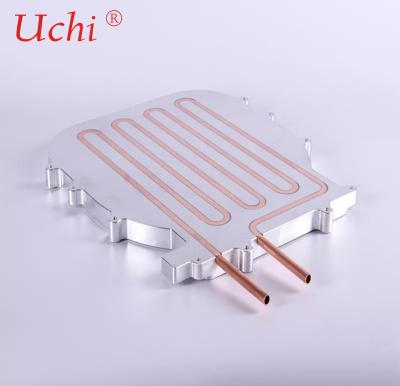 China Anti Anodizing Al 6063 / Al 6061 Water Cooling Plate With Copper Tube for sale